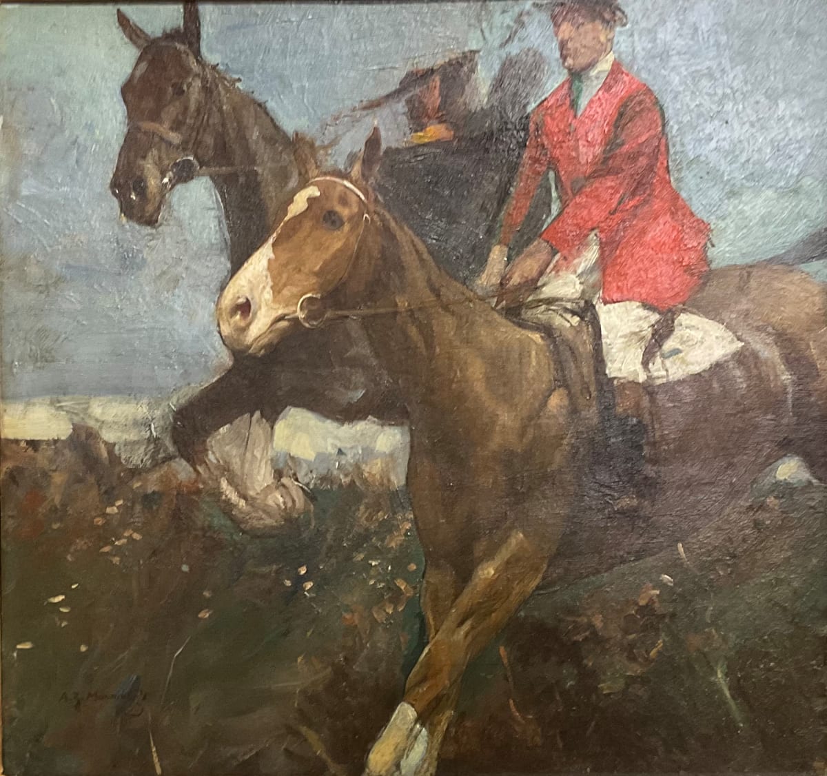 Over the Hedge by Sir Alfred J. Munnings 
