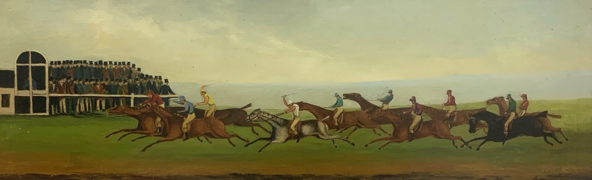 Racing Scenes (a pair) by 19th Century European 