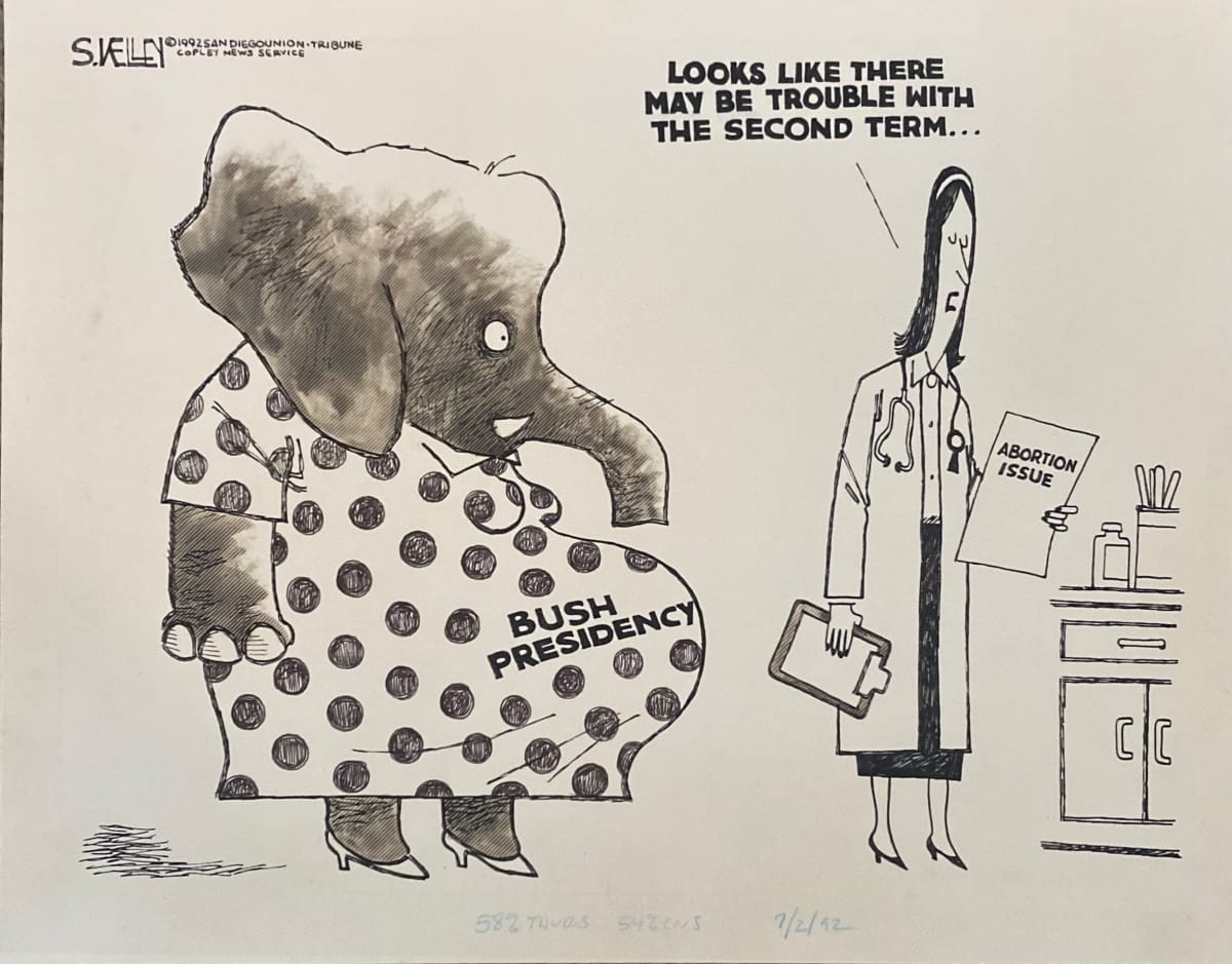 Bush 2nd Term Trouble #GOP Pregnant by Steve Kelley  Image: Final for Press