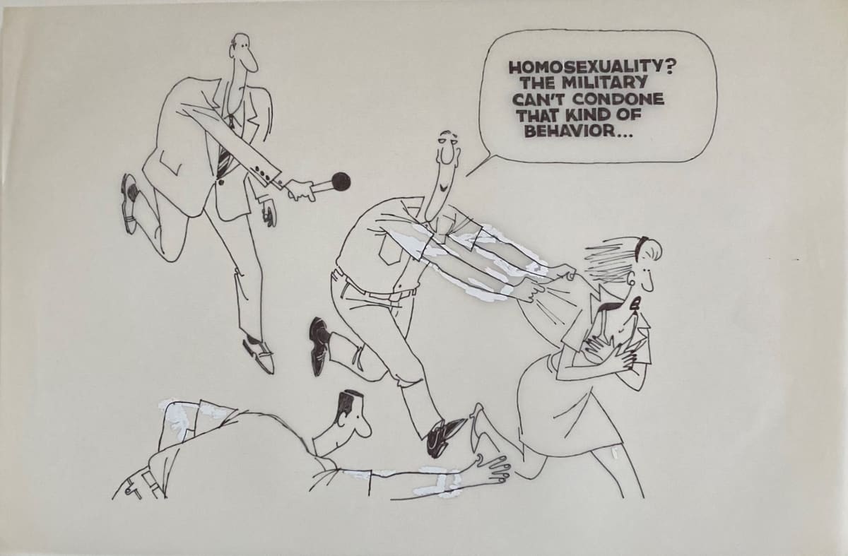 #Homosexuality and #Hypocrisy in Military by Steve Kelley  Image: Original Ink Drawing on Velum included is set price or separately for $800