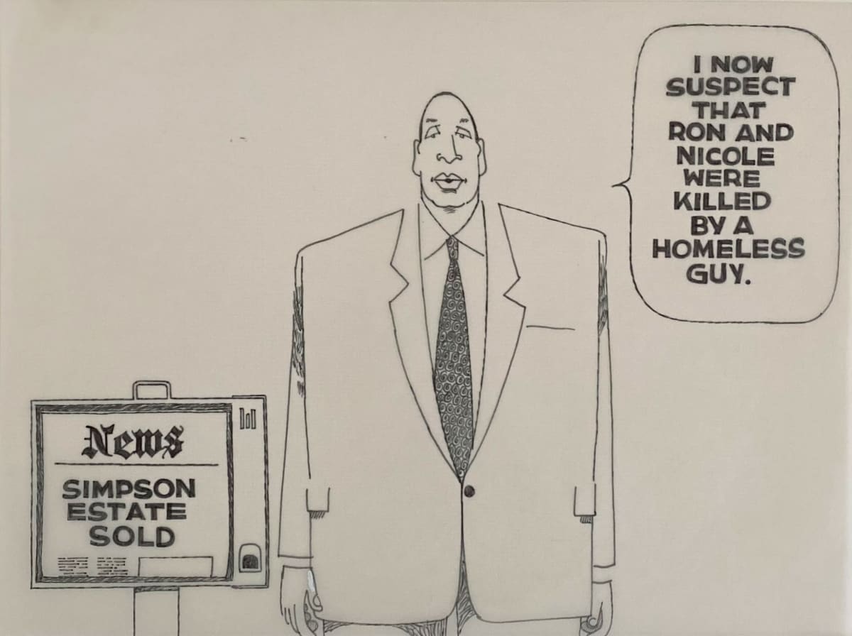 #OJ Estate Sold by Steve Kelley  Image: Original Ink Drawing on Velum included is set price or separately for $800