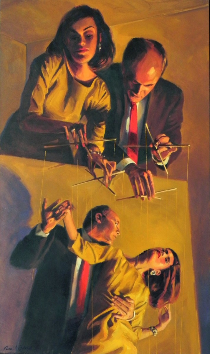 "Aficionados" by David Baze  Image: Aficionados 1993 Over Coop's Fireplace 2025