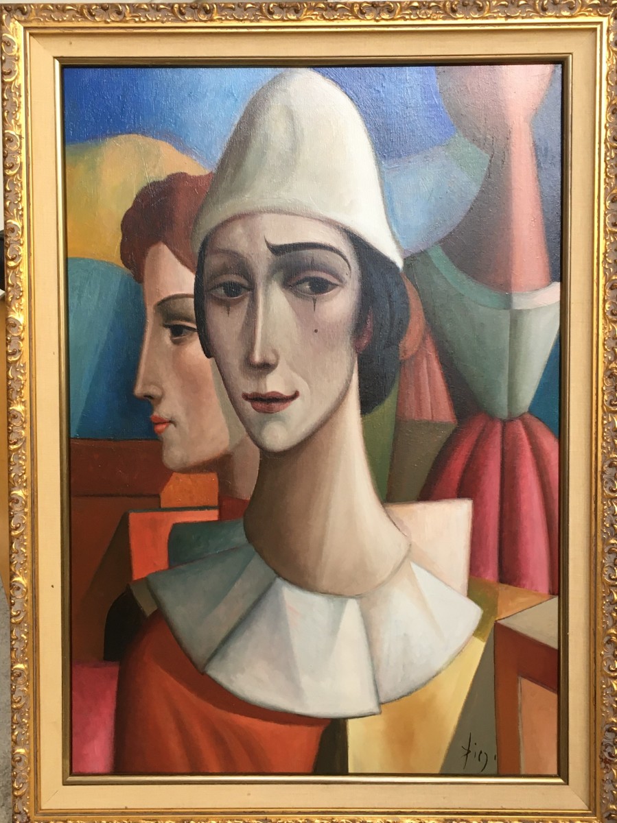 "L' Arlequin Triste" #C105 by Antonio Diego Voci Complete w/ Book where Artwork is featured by Antonio Diego Voci 