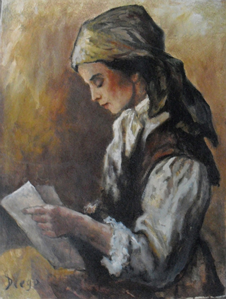 "Girl Reading" C57 by Antonio Diego Voci 