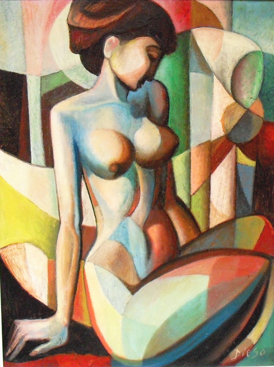 "Nude" Cubism by Antonio Diego Voci #C71 by Antonio Diego Voci 