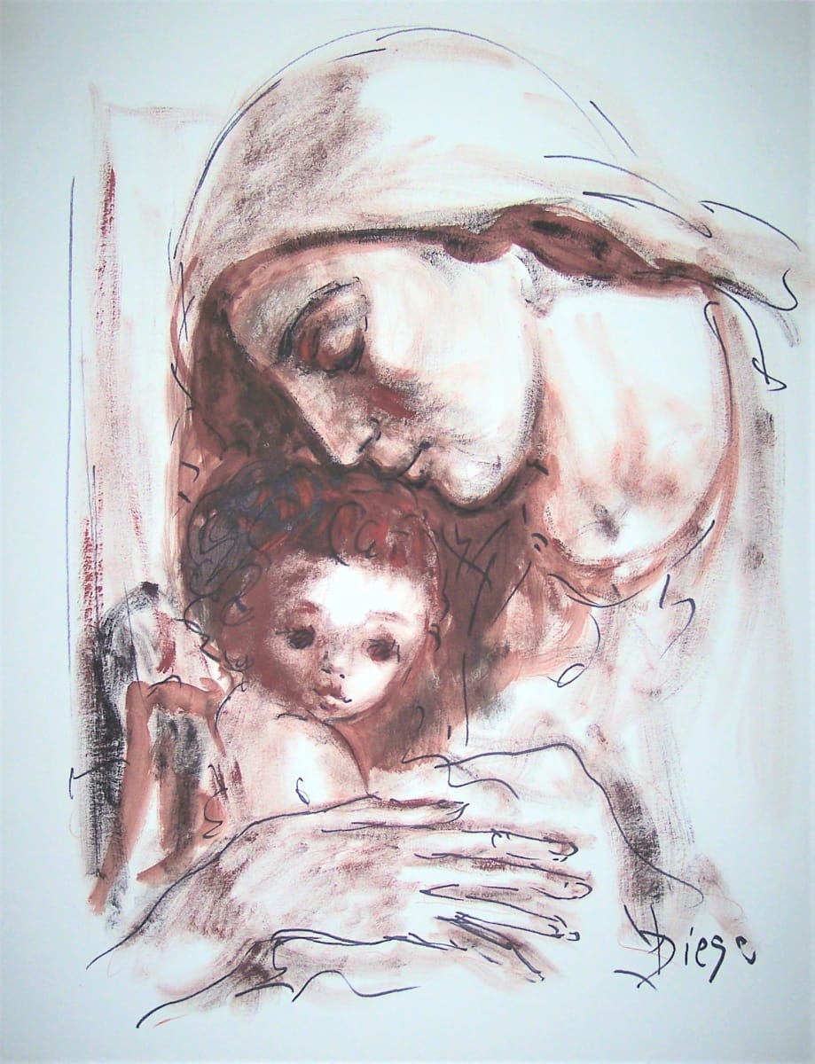 "Mother with Child Left-2" CD38 by Antonio Diego Voci  Image: Mother with Child Left-2 by DIEGO