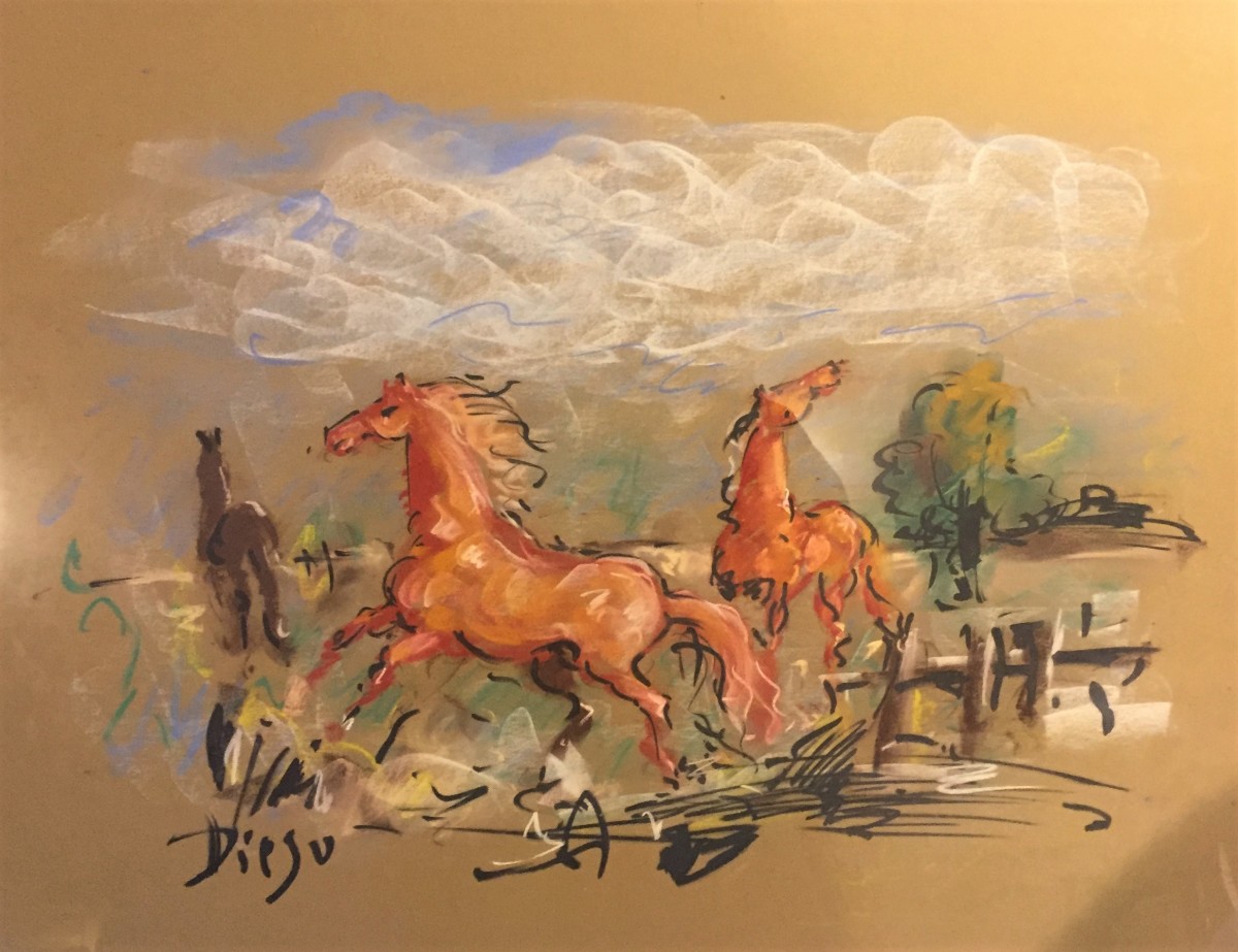 "Horses in Pastel" CD40 by Antonio Diego Voci  Image: HORSES by Antonio DIEGO Voci