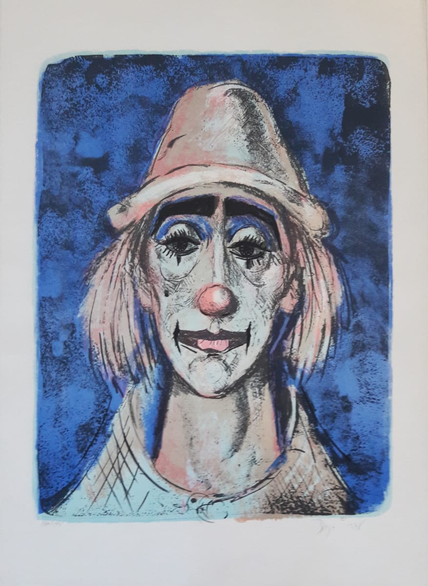 "Clown en Bleu" CDL5 (Lithograph 80 of195) by Antonio Diego Voci  Image: Clown en Bleu