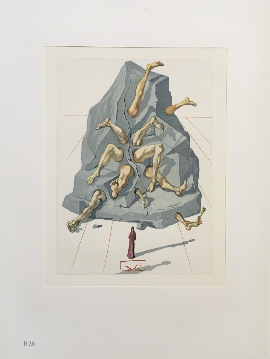 "Die Simonisten, Verkäufer von Kirchenämtern" H26 (German) "Simoniac"  Göttliche Komödie Hölle by Salvador Dali #D5 by Salvador Dali  Image: "Die Simonisten, Verkäufer von Kirchenämtern" H26 (German) "Simoniac" 