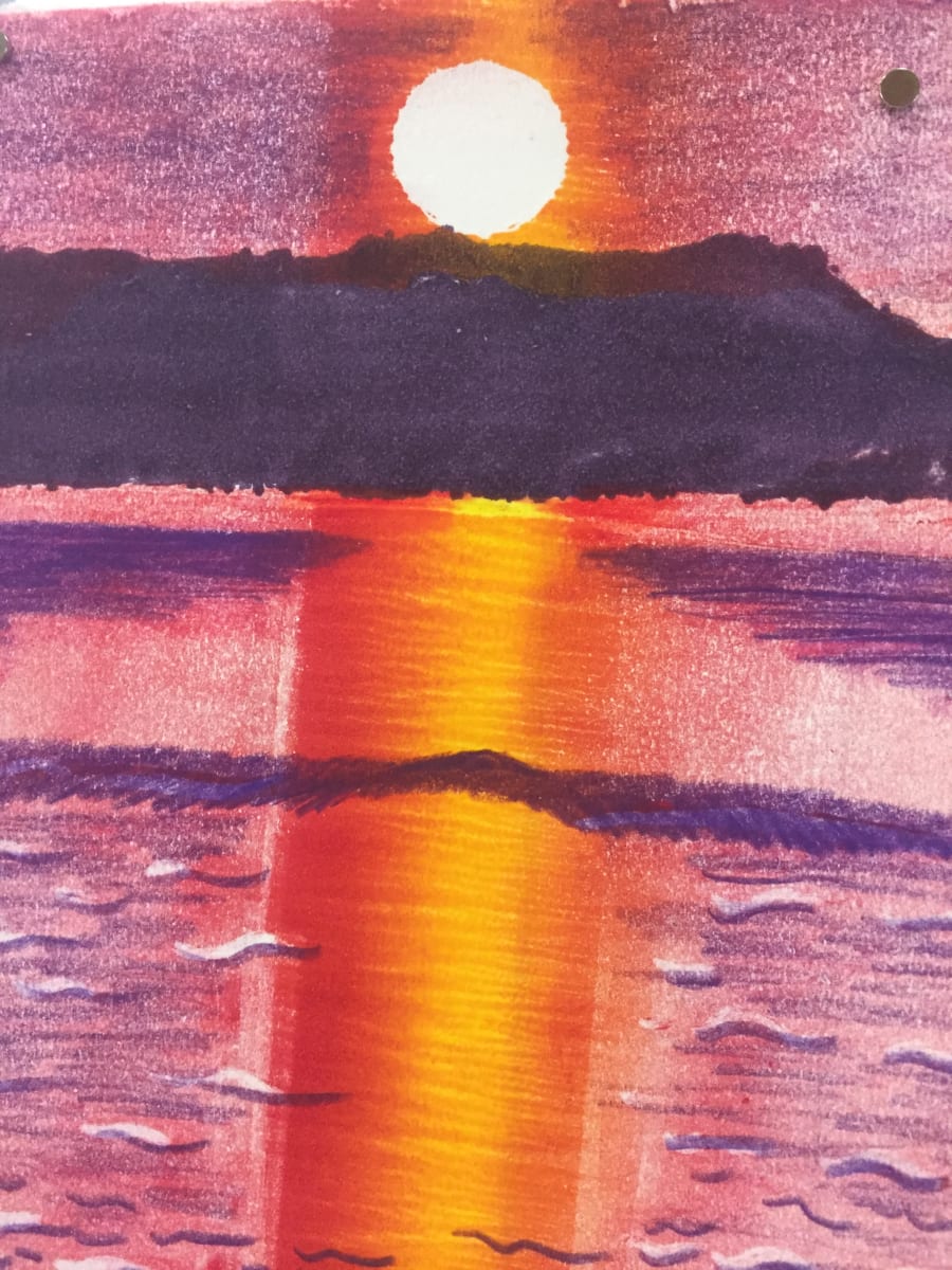 John's Sunset 2 by Diana Atwood McCutcheon  Image: Split fountain; stencil cut; monoprint