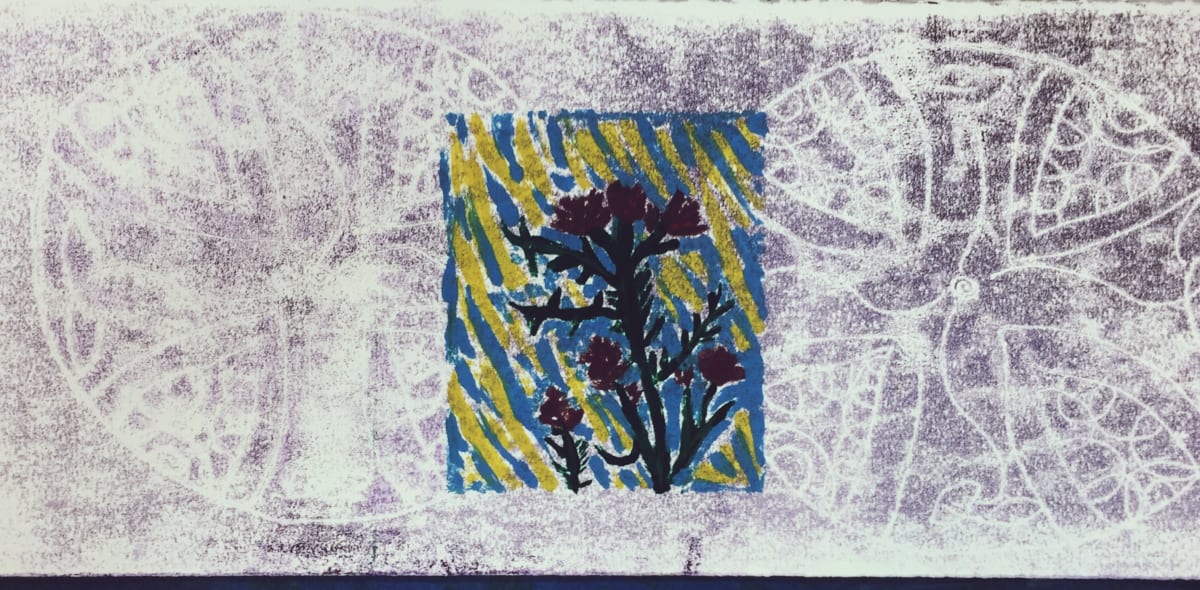 Double Celtic Thistle by Diana Atwood McCutcheon  Image: copper plate and monoprints combination
