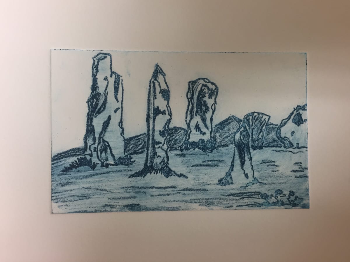 Blue Standing Stones (Callanish) by Diana Atwood McCutcheon  Image: Small edition; chemical plate litho series (3)
