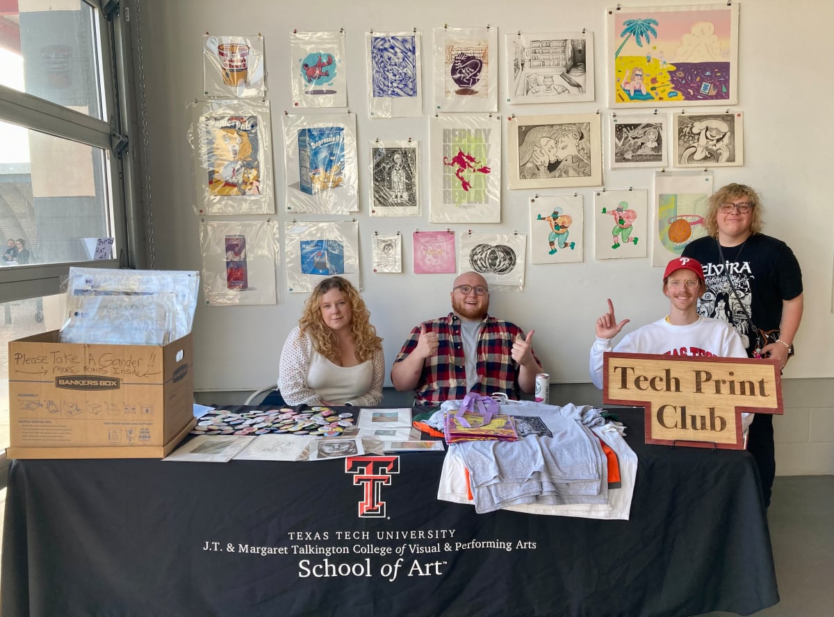 UFO's over Lubbock TTU Print Club by Diana Atwood McCutcheon  Image: Print Club Sales Table