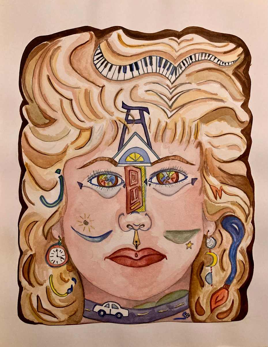 Self Portrait Illustration by Diana Atwood McCutcheon 