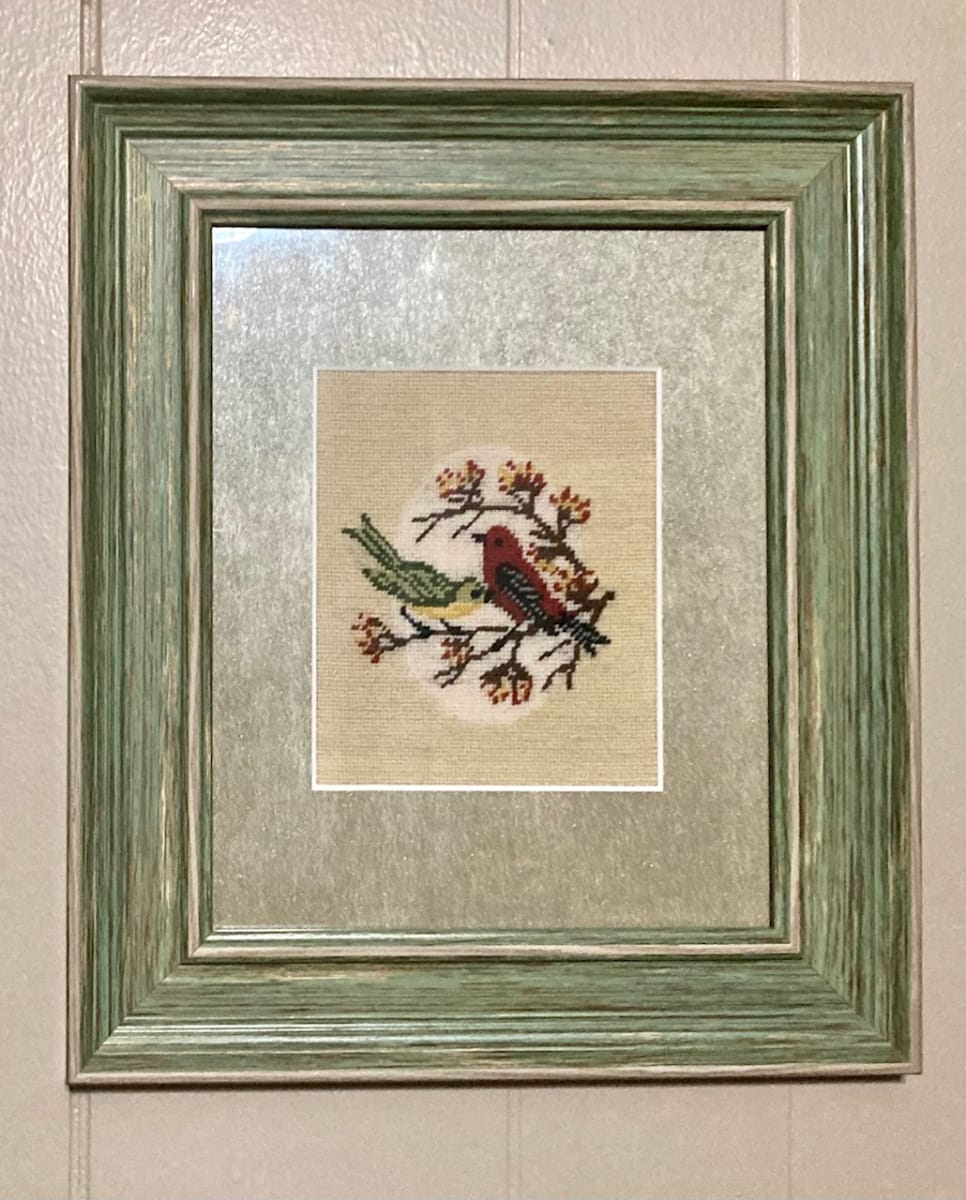 Petit Point Birds on Branches by Diana Atwood McCutcheon 