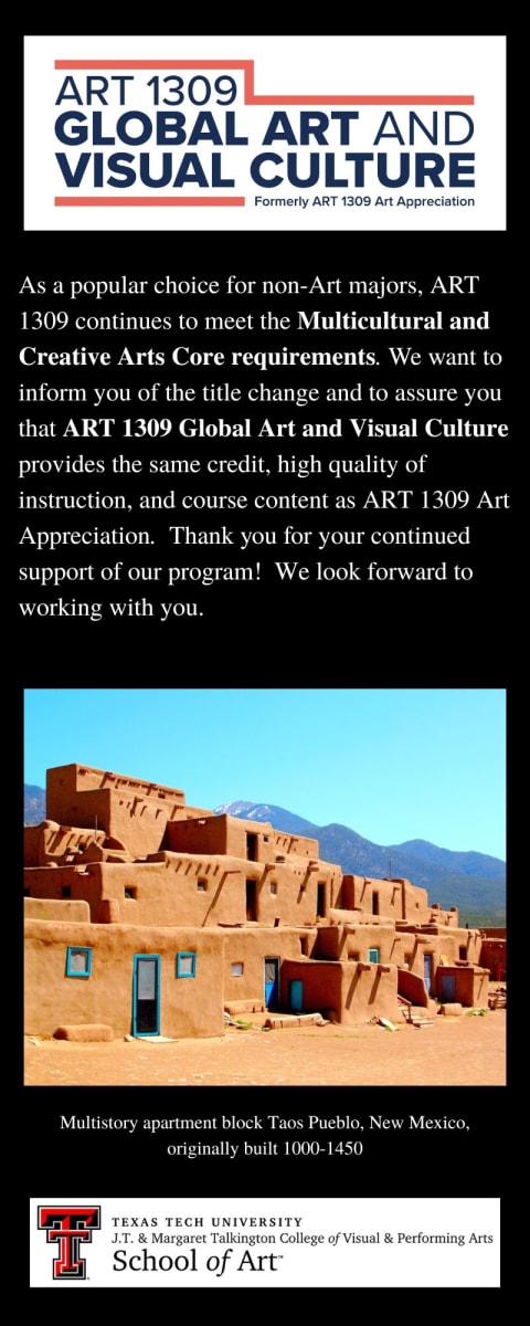 TTU School of Art Rebranding Project Infographic (side 2) by Diana Atwood McCutcheon 