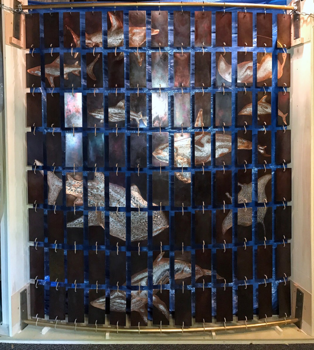Etched Copper Room Divider for Custom Superyacht's Main Saloon by Victoria Lansford, Image 1.