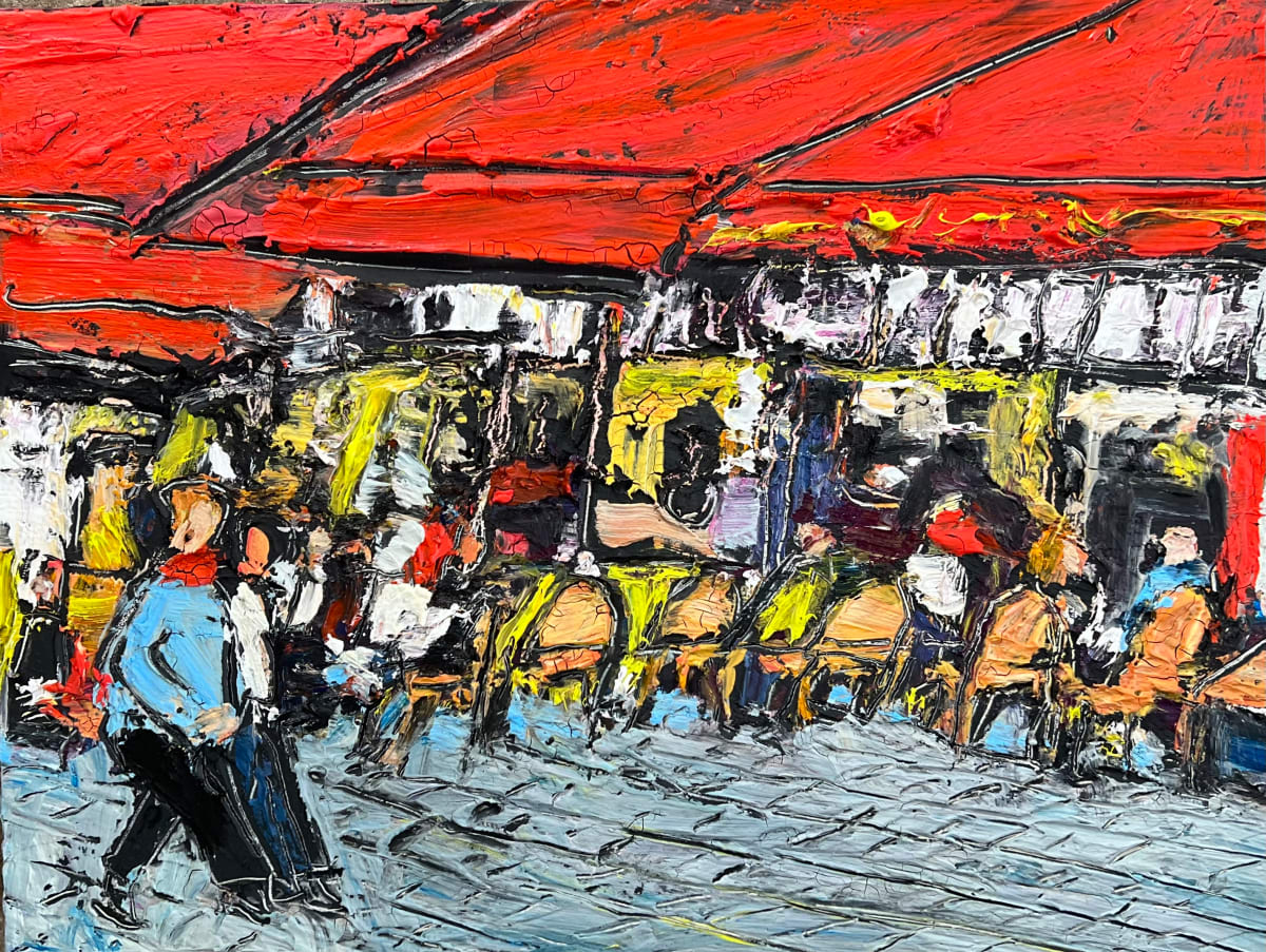 Cafe Red Awning by Ana Guzman 