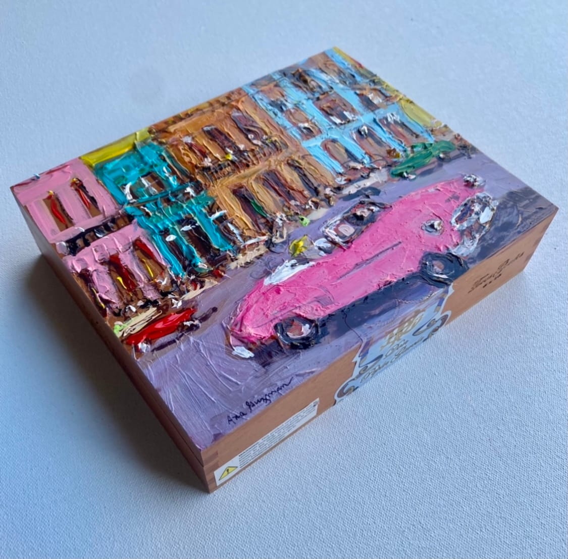 Pink Convertible- cigar box 