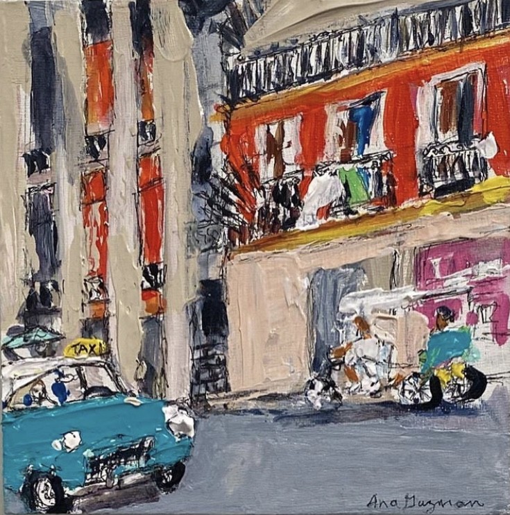 Blue car in Havana by Ana Guzman 