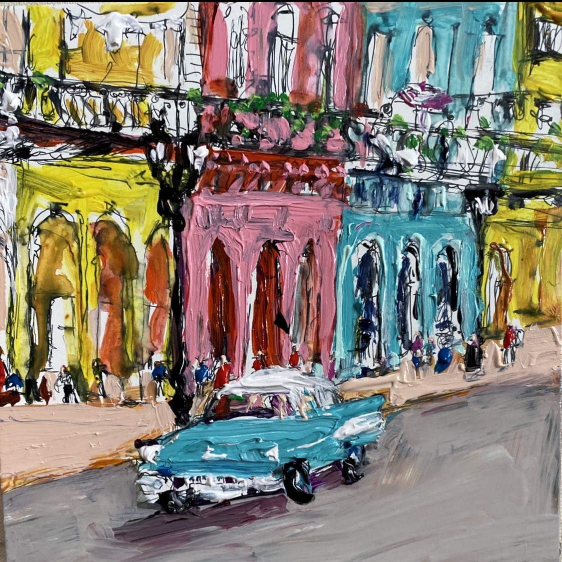 Cuba - Blue car by Ana Guzman 