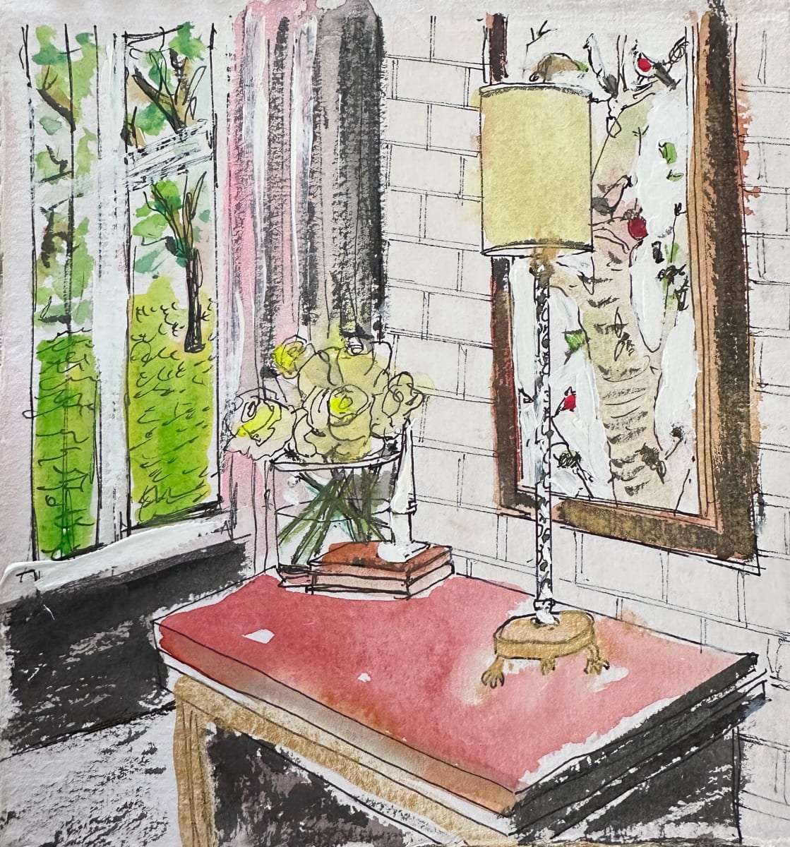 Birds and Lamp by Ana Guzman 