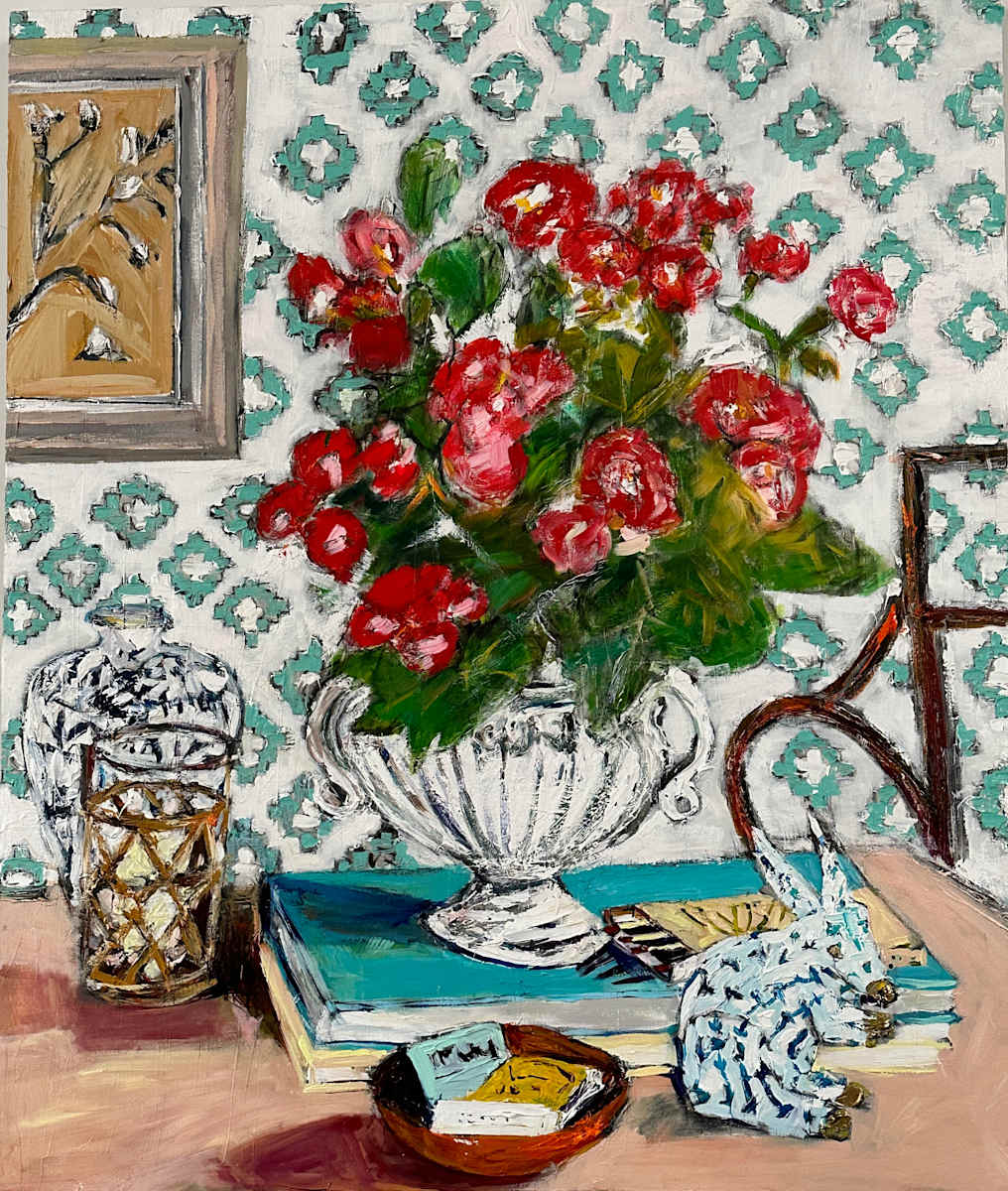 Interior with Red Bouquet by Ana Guzman, Image 1.