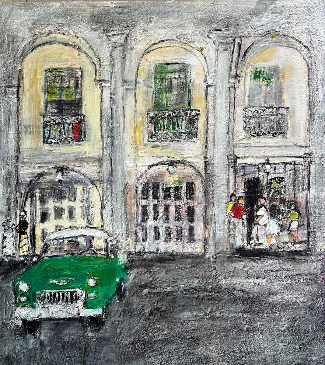 Green Car under Arches by Ana Guzman, Image 1.