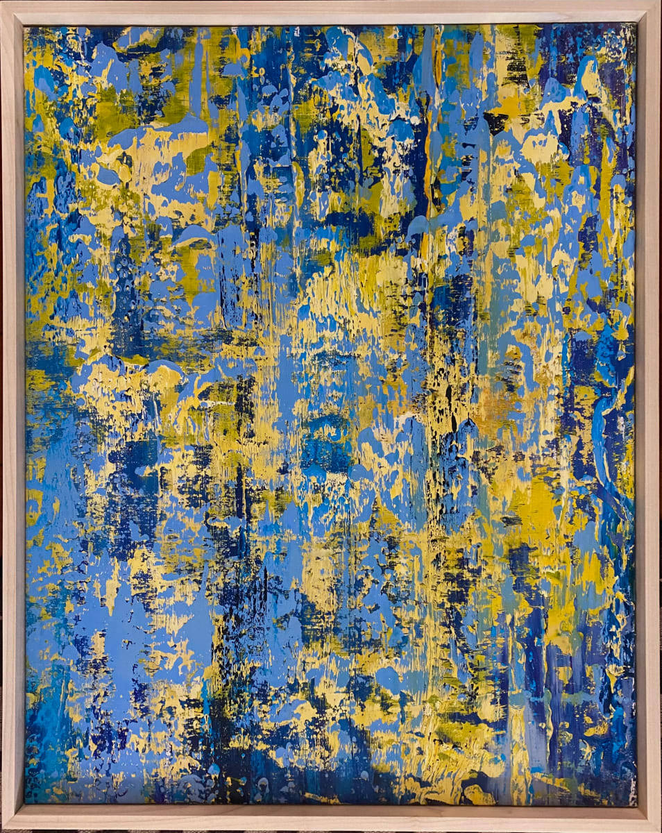 Yellow Blue AB2131 * by Ansley Pye  Image: Textural Abstract by Ansley Pye