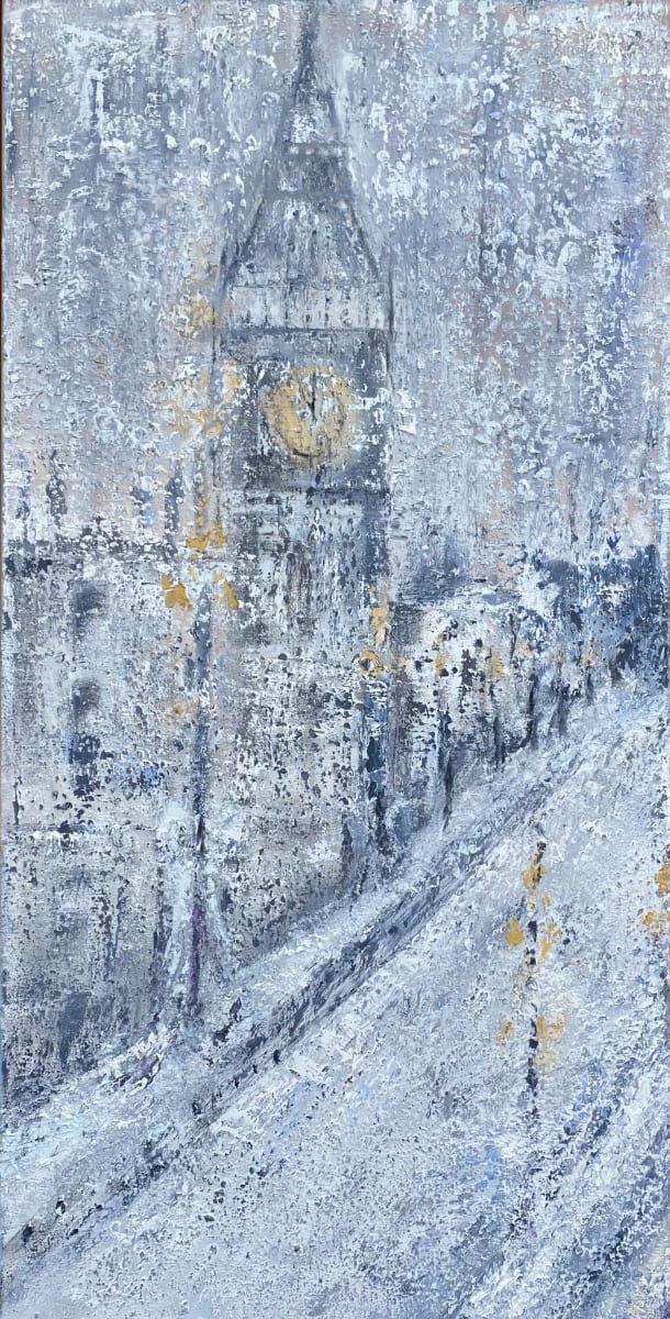 London Winter by Ansley Pye  Image: art of 4 panel commission Four Seasons, Four Cities