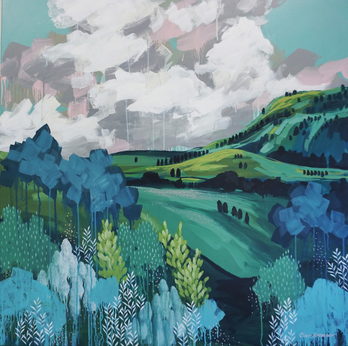 Grassland and Rain by Clair Bremner 