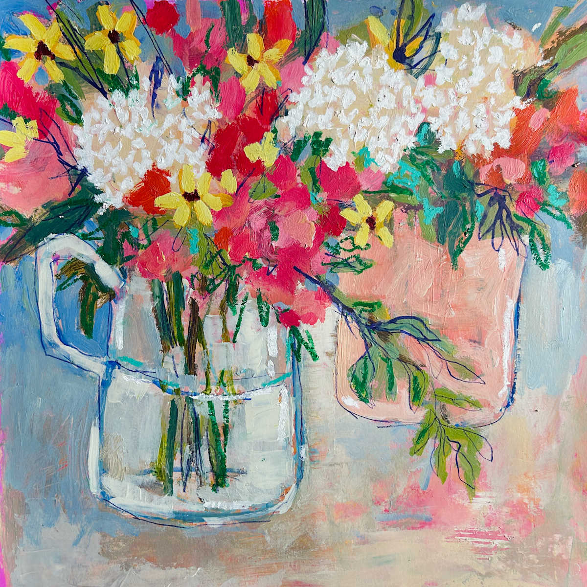 Very Bright Azaleas in a Jar by Clair Bremner 