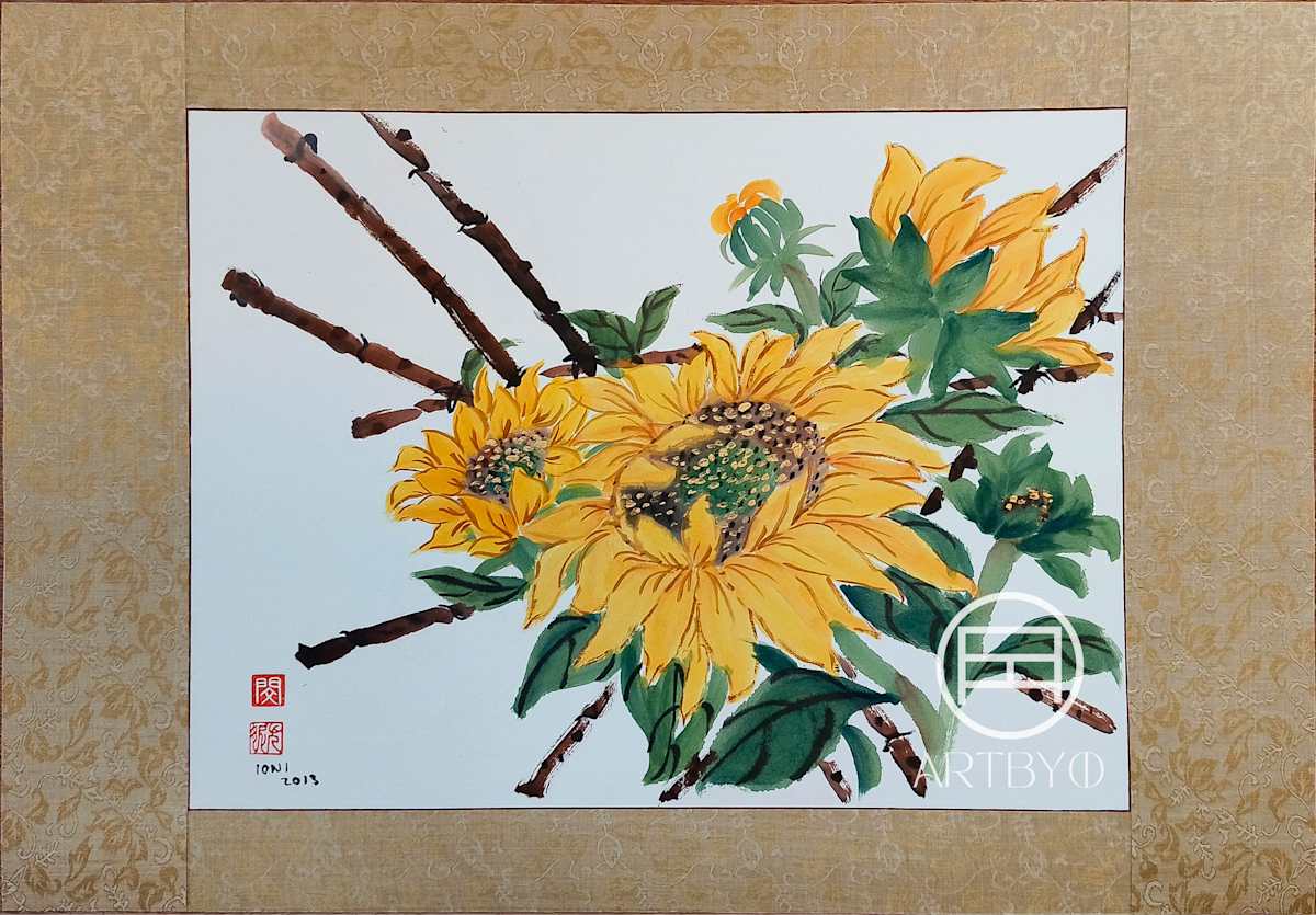 Sunflowers and Bamboos by ioni mendoza 