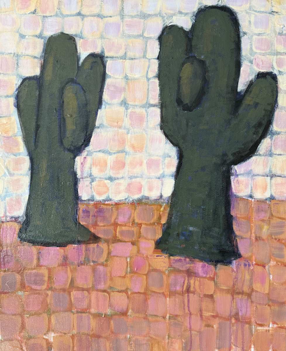 Dos Saguaros Mosaic  2 by Katie Willes 