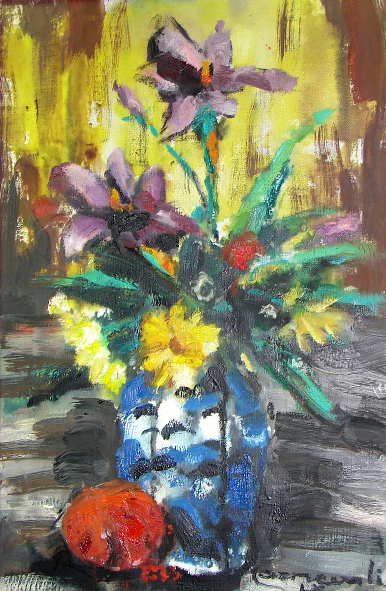 Still life of fruit and flowers by Luigi Carnevali 