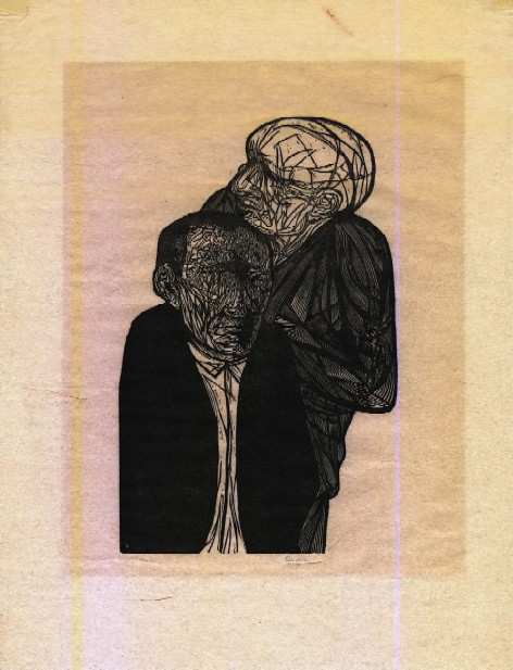 Two Men by Leonard Baskin 