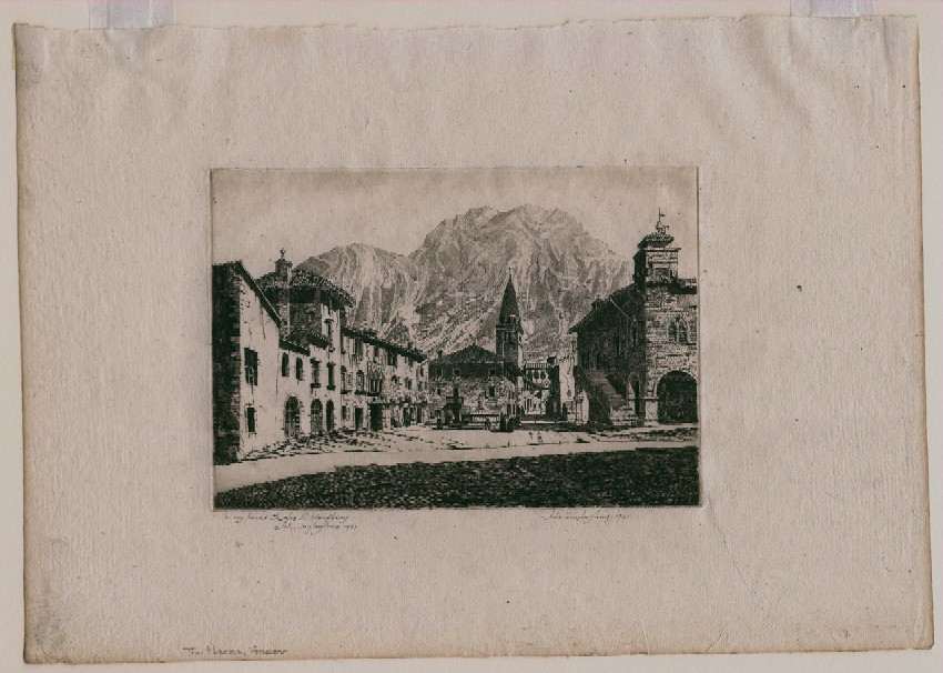 The Piazza, Venzone by John Taylor Arms, Image 2.