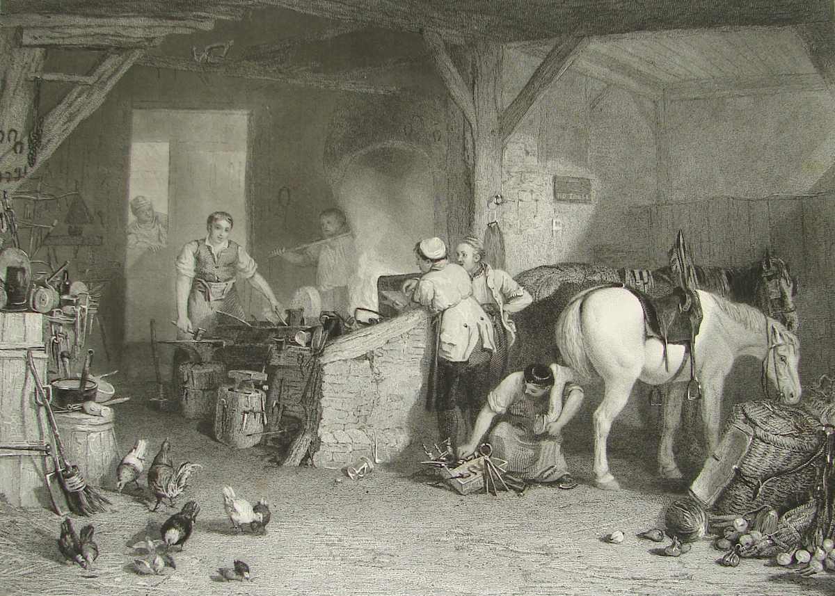 A Country Blacksmith by after Joseph M. W. Turner 