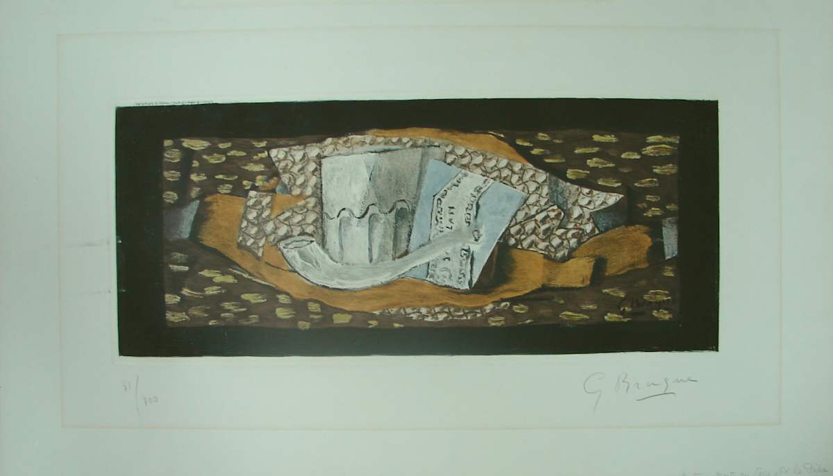 Nature Morte au Verre et a la Pipe by Georges Braque 