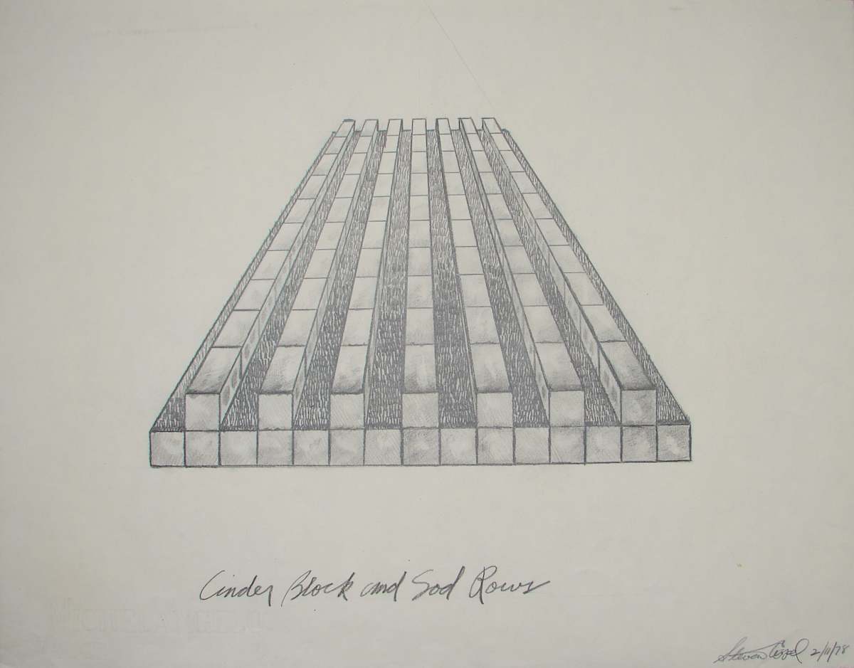 Cinder Block and sod Rows by Steve Appel 