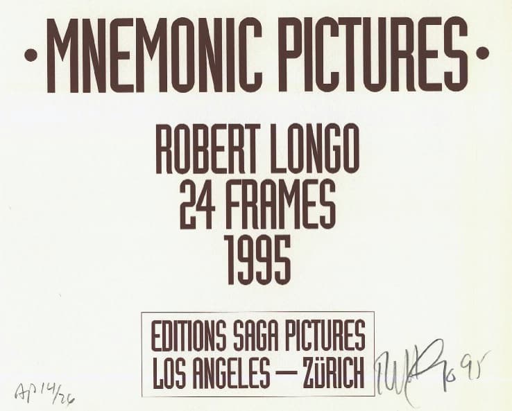 Title Page by Robert Longo 
