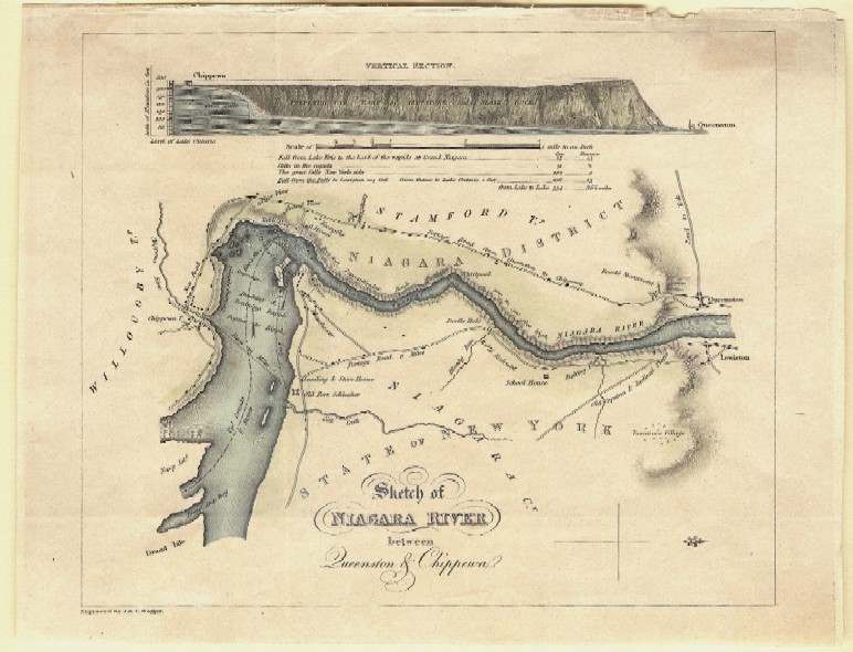 Sketch of Niagara River between Queenston and Chippewa by Joseph Ecuyer Bouchette 