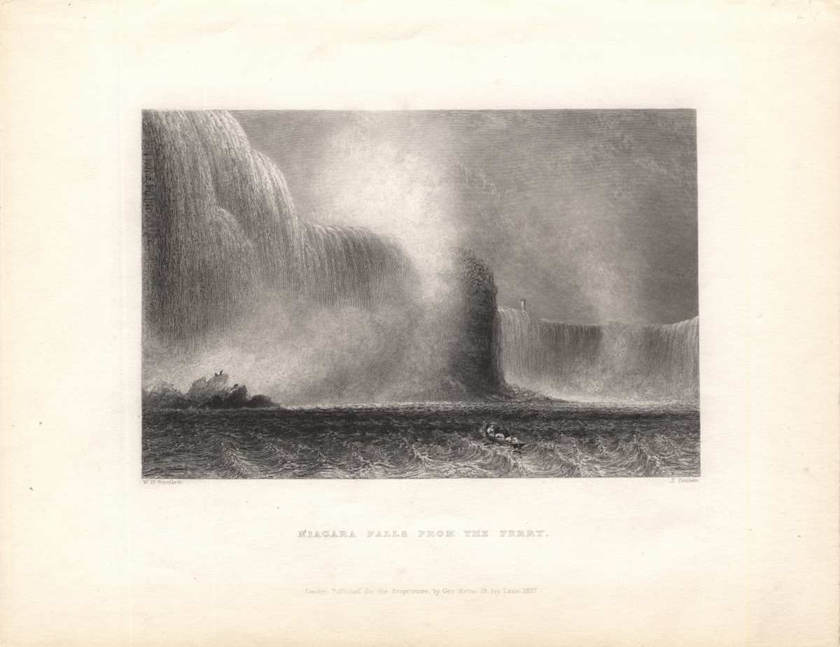 Niagara Falls from the Ferry by William Henry Bartlett 