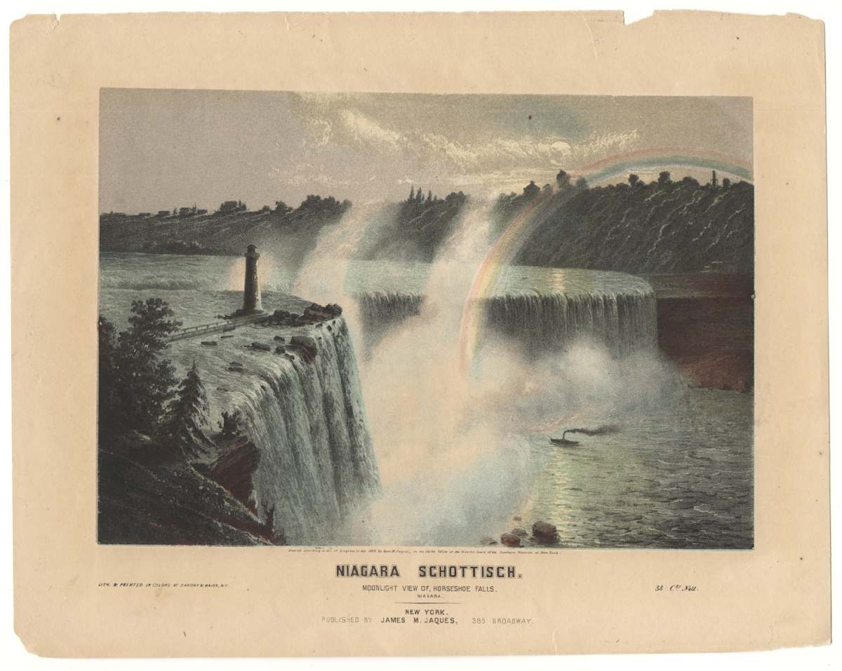 Niagara Schottisch, Moonlight view of Horseshoe Falls, Niagara by Unknown Artist 