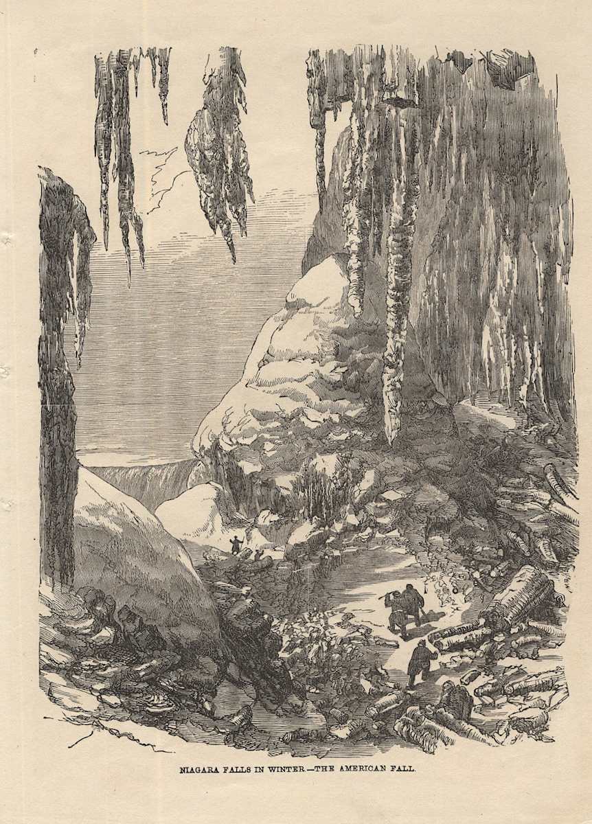 Niagara Falls in Winter - The American Fall by S. Barnett 