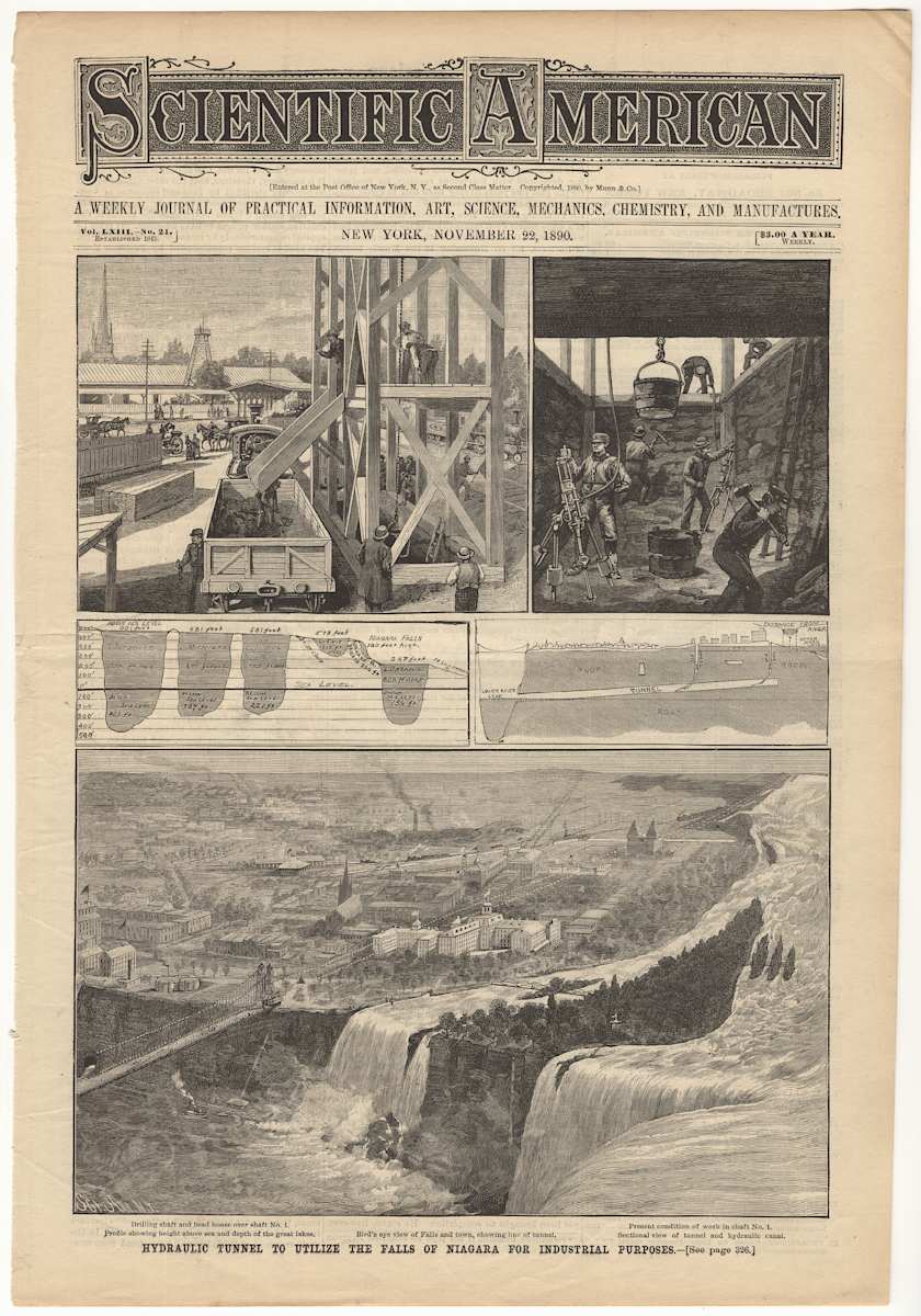 Hydraulic Tunnel to Utilize the Falls of Niagara for Industrial Purposes by Unknown Artist, Image 2.