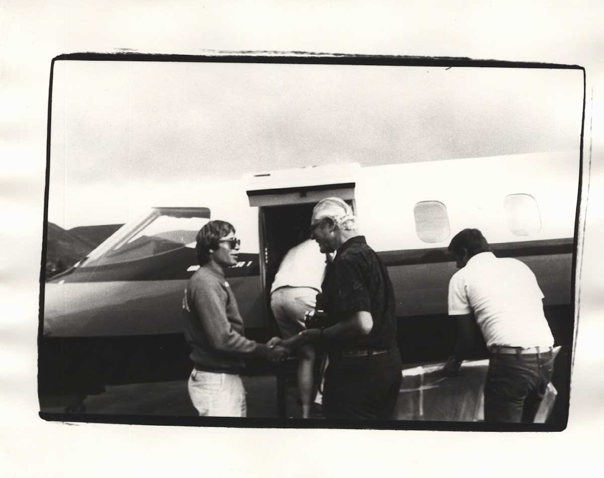 John Denver, John Powers, and two unidentified men by Andy Warhol 
