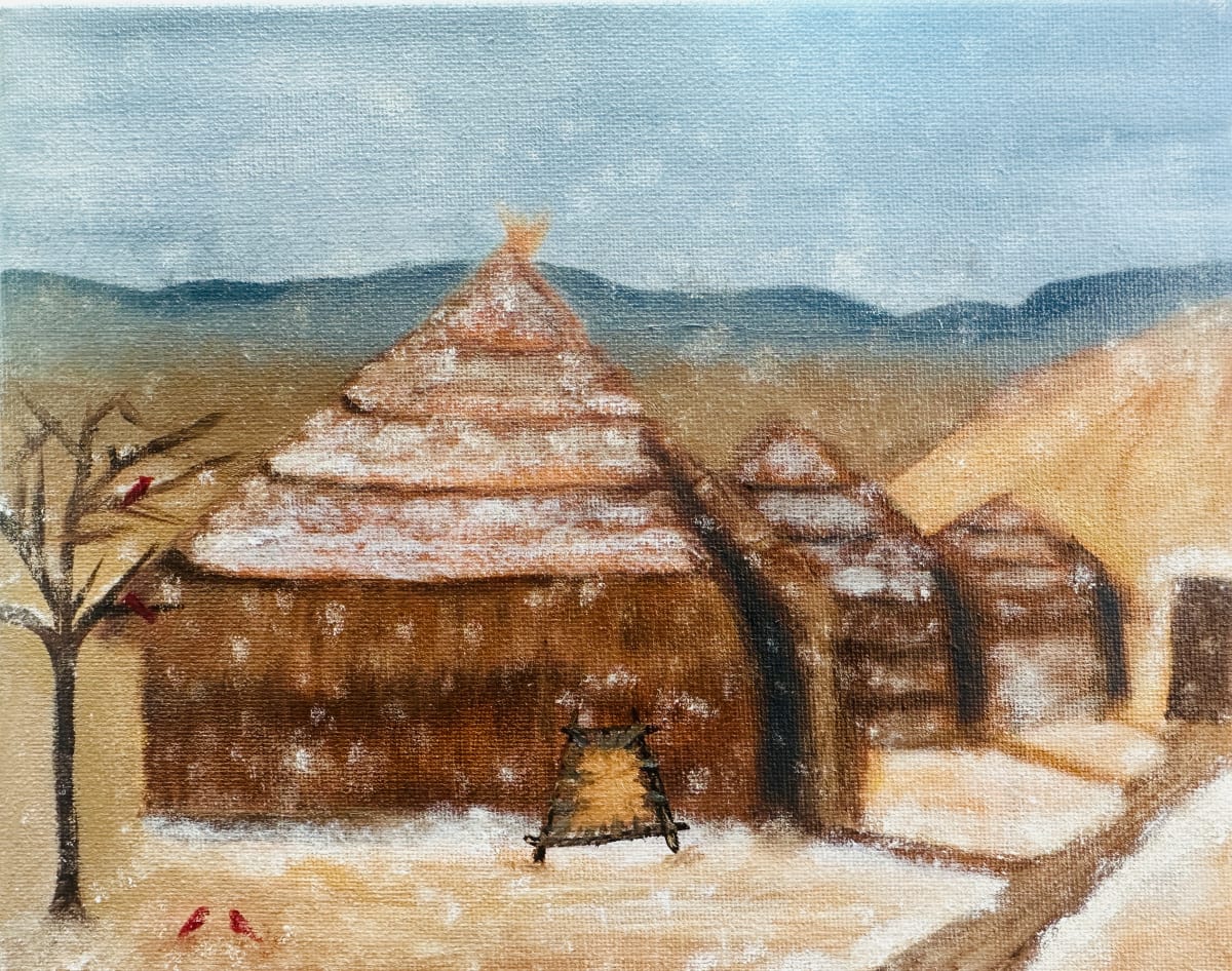 Winter in the Homeland by Carolyn Bernard Young  Image: "Winter in the Homeland", 8x10x1", Oil on Canvas, framed