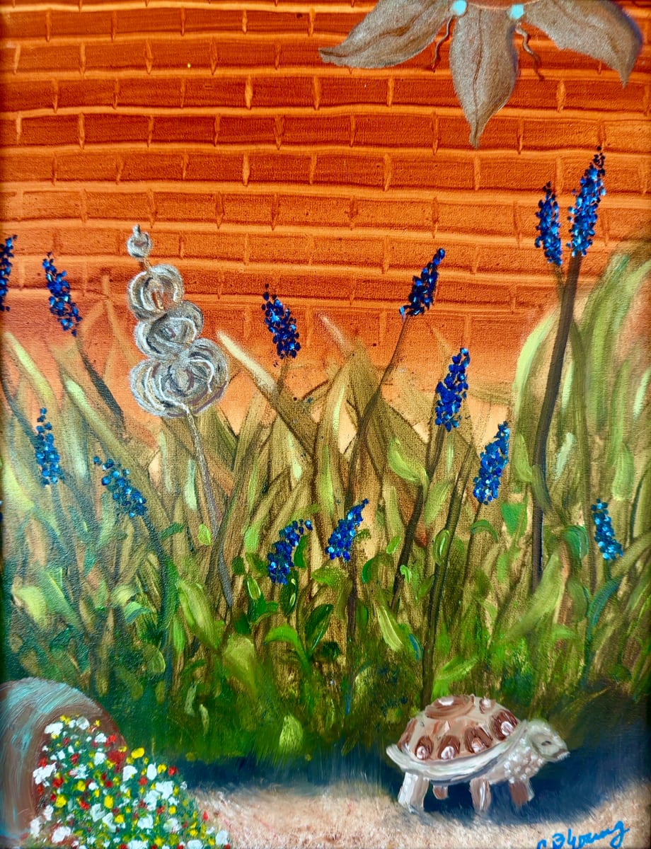 Beneath the Pergola by Carolyn Bernard Young  Image: Beneath the Pergola, 11 x 14", oil on panel