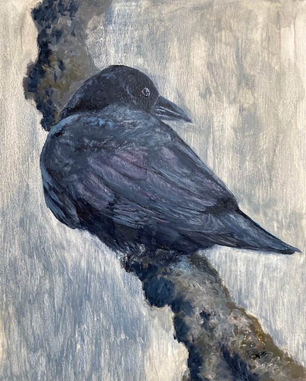 Corvid Souls by Chantal  Image: crow on a branch